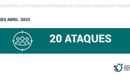 El Centro para los Defensores y la Justicia  registró 20 ataques e incidentes de seguridad durante abril de 2023 en Venezuela