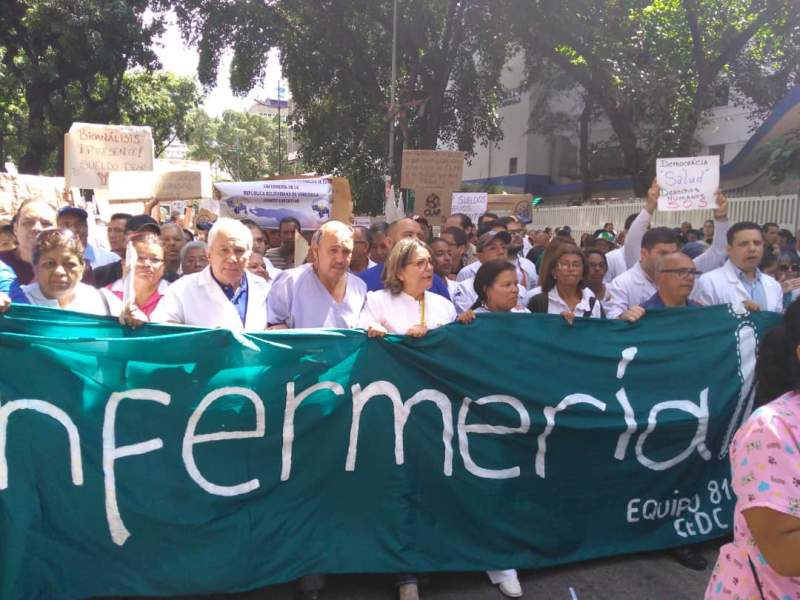 Piquetes de la GNB impidió movilización del sector salud desde el Hospital JM de los Ríos hacia Miraflores
